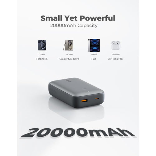 Aukey PB-Y57 Spark Mini 20000mAh Compact Fast Charging Power Bank with 20W PD (White)