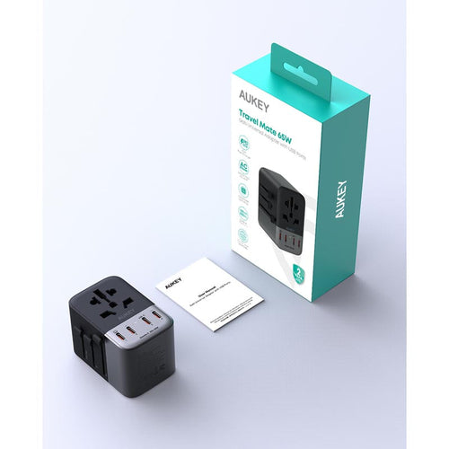 Aukey PA-TA08A 65W GaN Universal Adapter With USB-C and USB-A Ports (Blue)