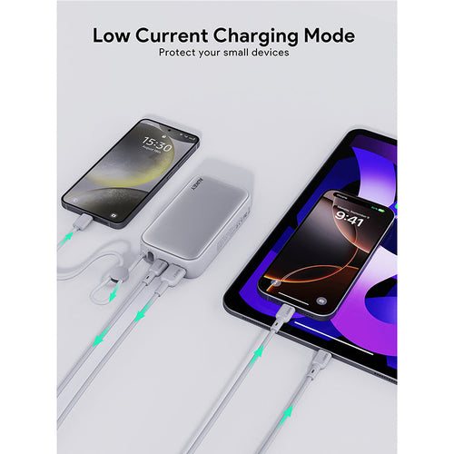 Aukey PB-Y47 Spark Sling 10000mAh Compact Fast Charging PB with Built-in USB-C Cable - White