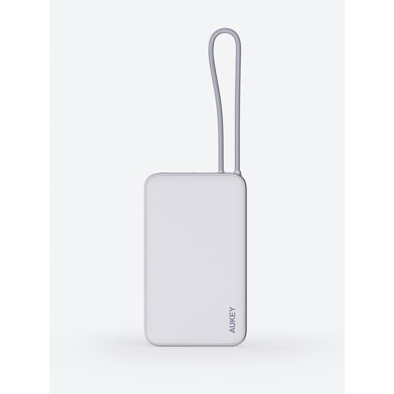 Aukey PB-Y53 Spark Sling 10K Lite Slim Power Bank with Build in C Cable (White)