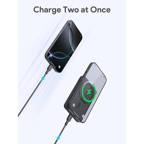 Aukey PB-MS03 MagFusion Slim 5000mAh Magnetic Wireless Charging Power Bank (Storm Gray)