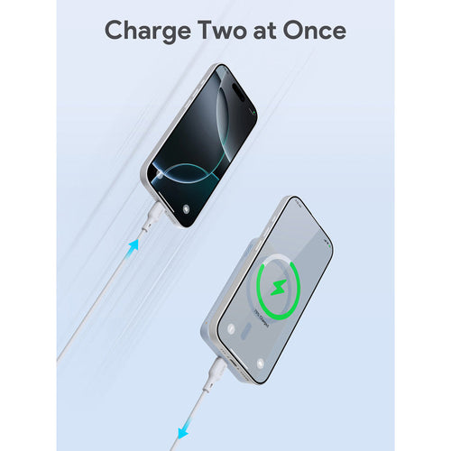 Aukey PB-MS03 MagFusion Slim 5000mAh Magnetic Wireless Charging Power Bank (Sky Blue)