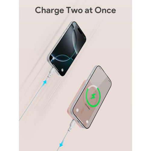 Aukey PB-MS03 MagFusion Slim 5000mAh Magnetic Wireless Charging Power Bank (Pink)