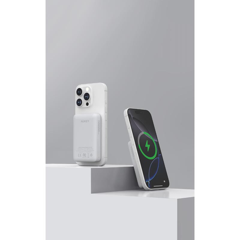 Aukey PB-MS04 Magfusion Slim 10K Magnetic Wireless Power Bank (Gray)