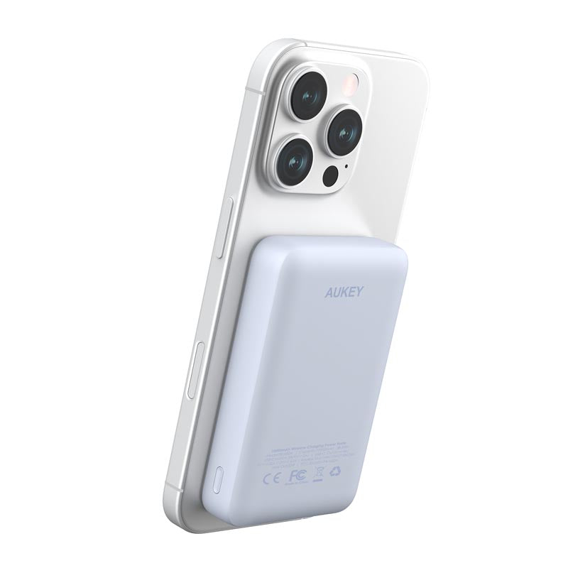Aukey PB-MS04 Magfusion Slim 10K Magnetic Wireless Power Bank (Blue)