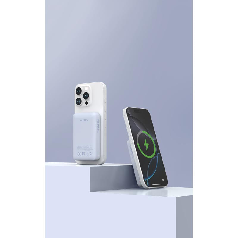 Aukey PB-MS04 Magfusion Slim 10K Magnetic Wireless Power Bank (Blue)