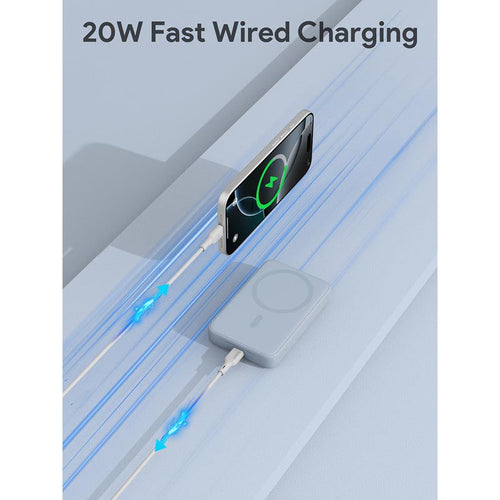 Aukey PB-MS04 Magfusion Slim 10K Magnetic Wireless Power Bank (Blue)