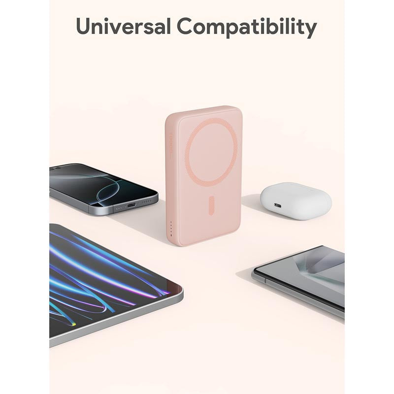 Aukey PB-MS04 Magfusion Slim 10K Magnetic Wireless Power Bank (Pink)
