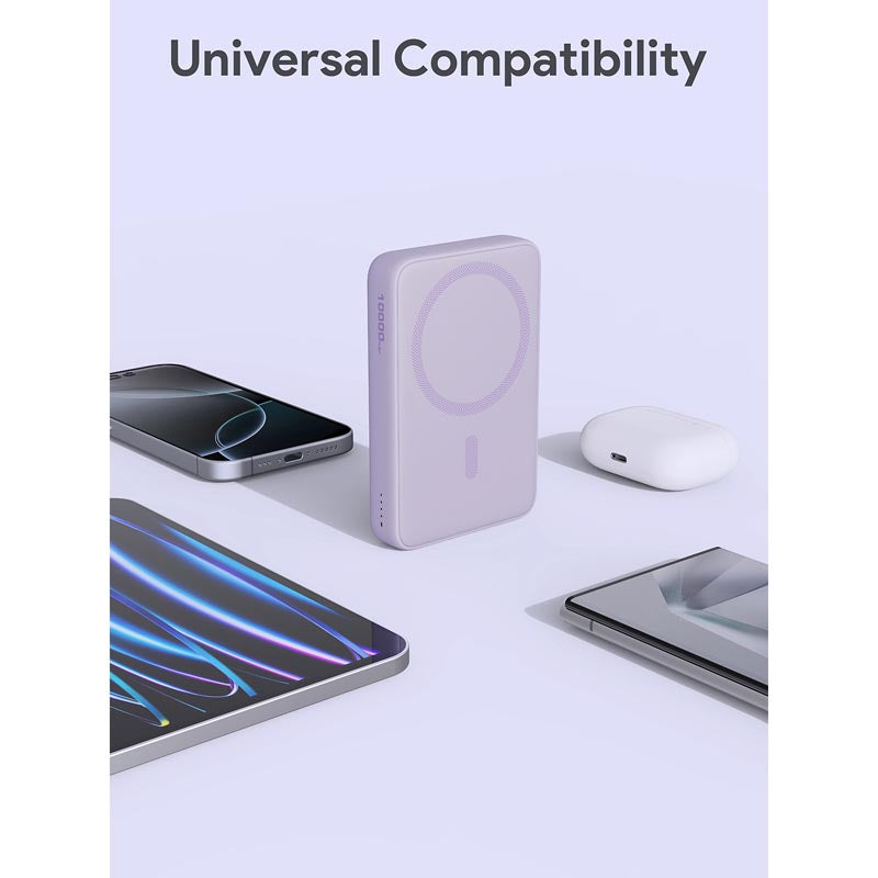 Aukey PB-MS04 Magfusion Slim 10K Magnetic Wireless Power Bank (Purple)