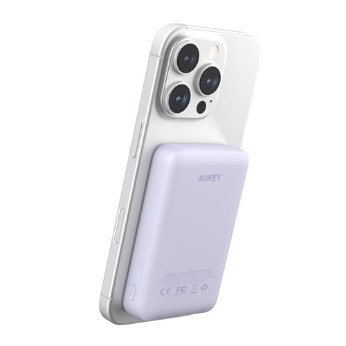 Aukey PB-MS04 Magfusion Slim 10K Magnetic Wireless Power Bank (Purple)