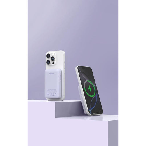 Aukey PB-MS04 Magfusion Slim 10K Magnetic Wireless Power Bank (Purple)