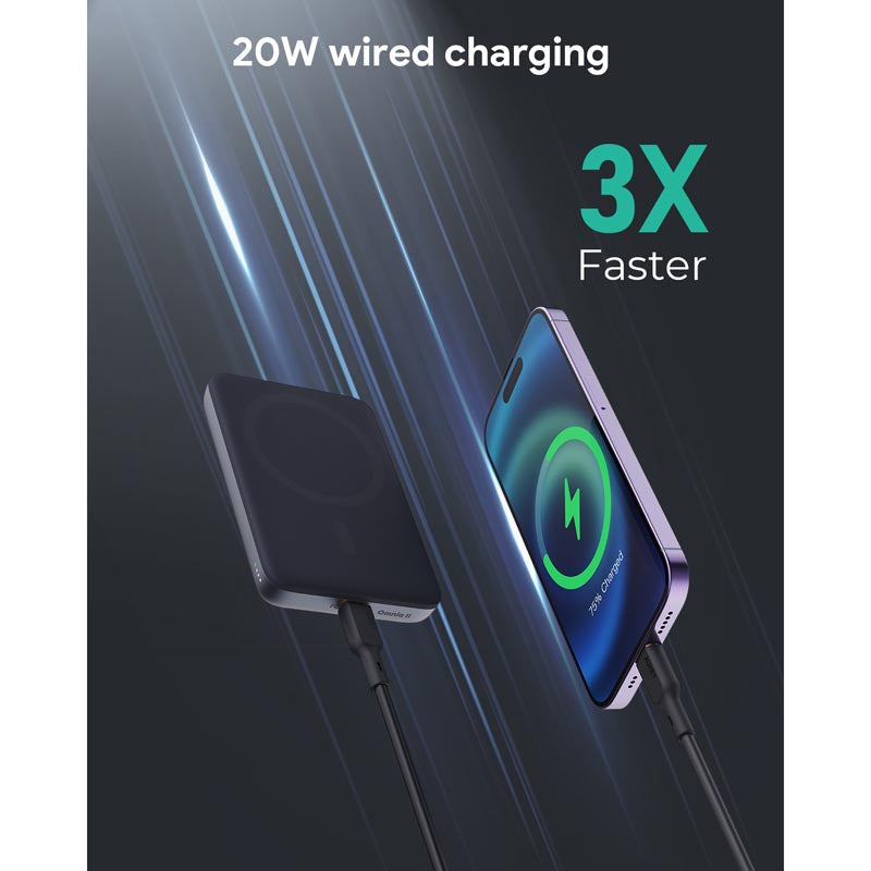 Aukey PB-MS05 6700mAh Qi2 Magnetic Wireless Charging Power Bank (Gray)