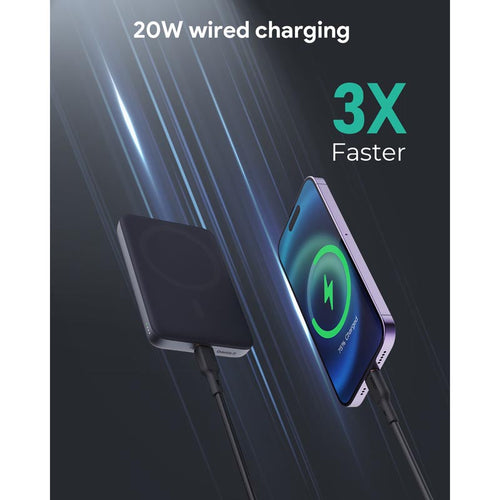 Aukey PB-MS05 6700mAh Qi2 Magnetic Wireless Charging Power Bank (Gray)