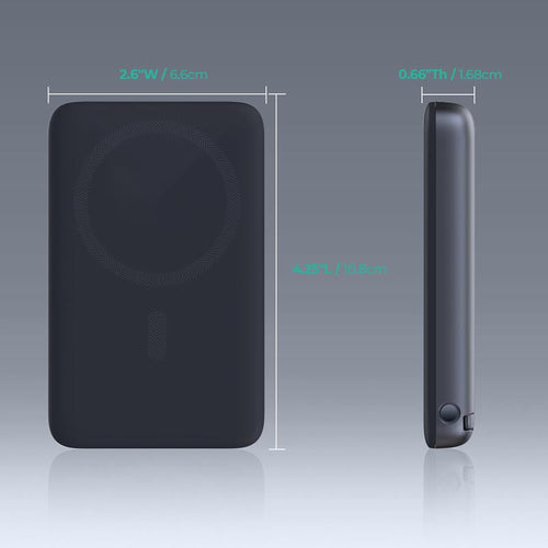 Aukey PB-MS05 6700mAh Qi2 Magnetic Wireless Charging Power Bank (Gray)
