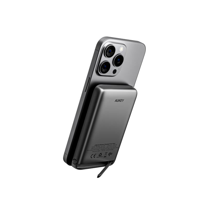 Aukey PB-MS05 6700mAh Qi2 Magnetic Wireless Charging Power Bank (Gray)