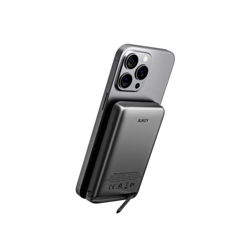 Aukey PB-MS05 6700mAh Qi2 Magnetic Wireless Charging Power Bank (Gray)