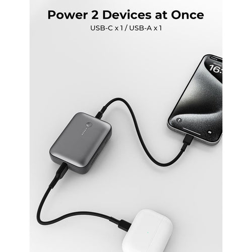Aukey PB-Y55 Spark Mini 10000mAh Compact Fast Charging Power Bank with 20W PD (Grey)
