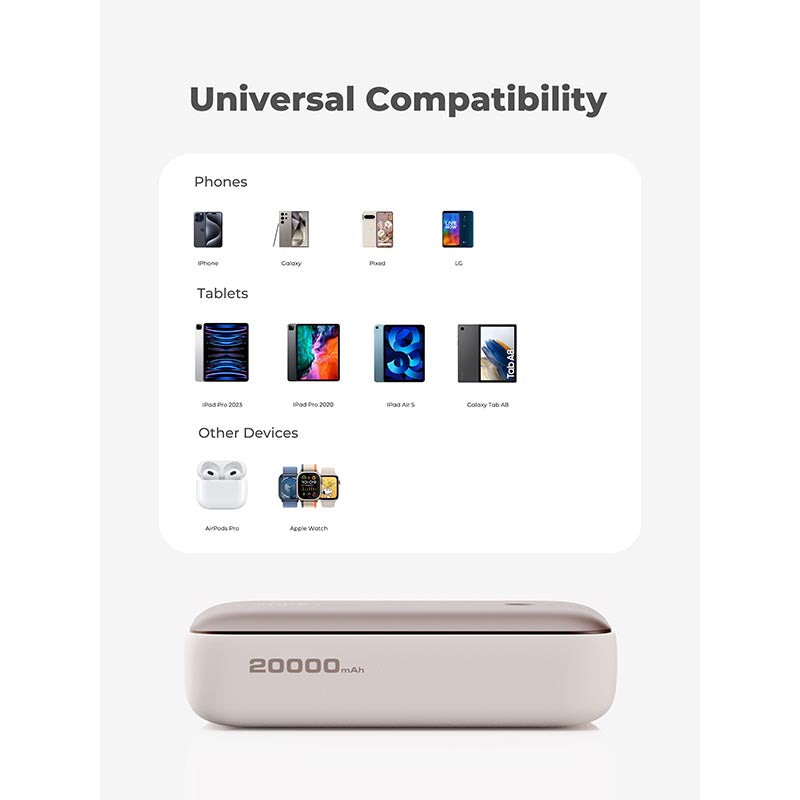 Aukey PB-Y57 Spark Mini 20000mAh Compact Fast Charging Power Bank with 20W PD (Desert Gold Titanium)