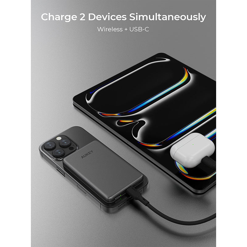 Aukey PB-MS07 MagFusion M Qi2 5000mAh Magnetic Wireless Power Bank