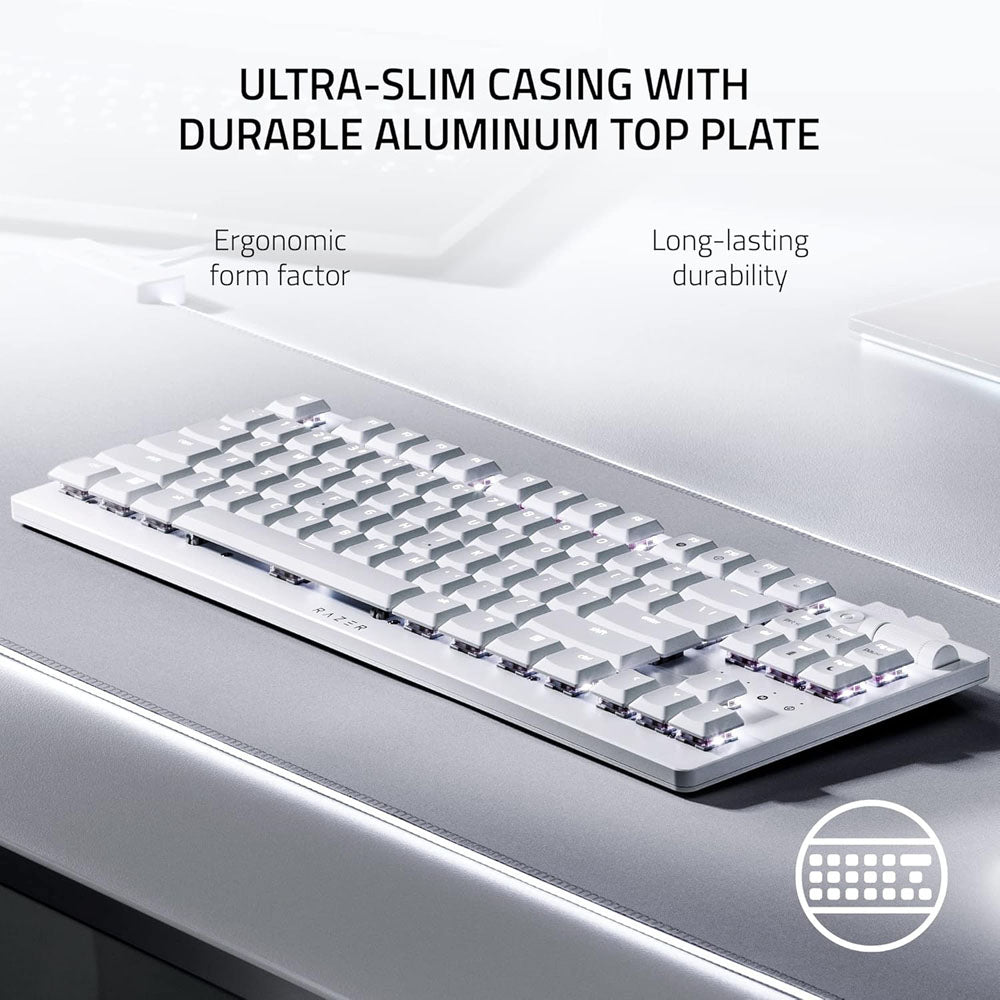 Razer DeathStalker V2 Pro Wireless Gaming Keyboard (Clicky Purple Switch - White)