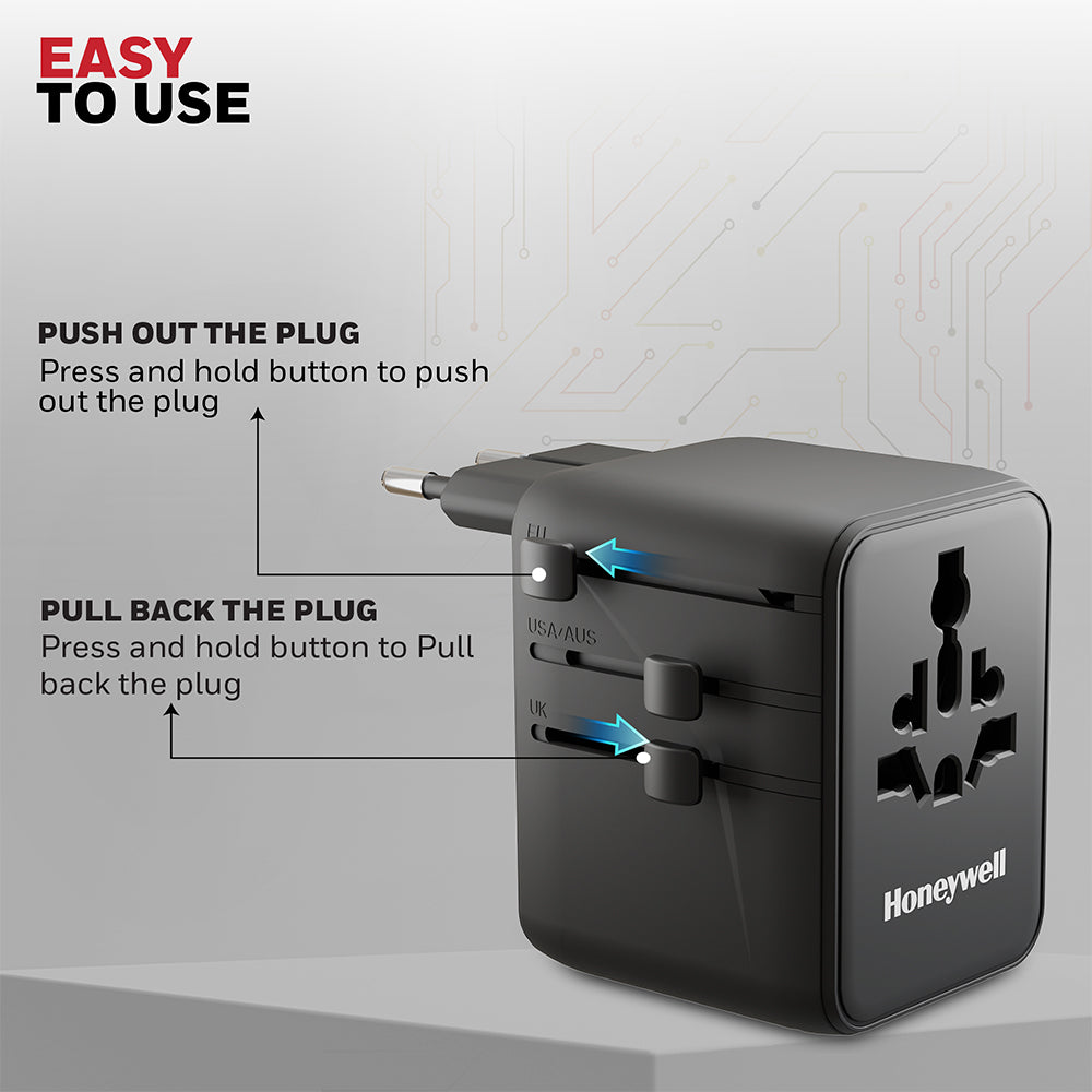 Honeywell Universal World Travel Adapter 70W (Black)