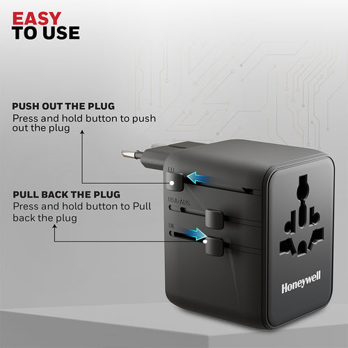 Honeywell Universal World Travel Adapter 70W (Black)