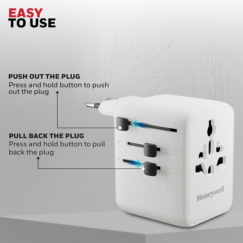 Honeywell Universal World Travel Adapter 70W (White)