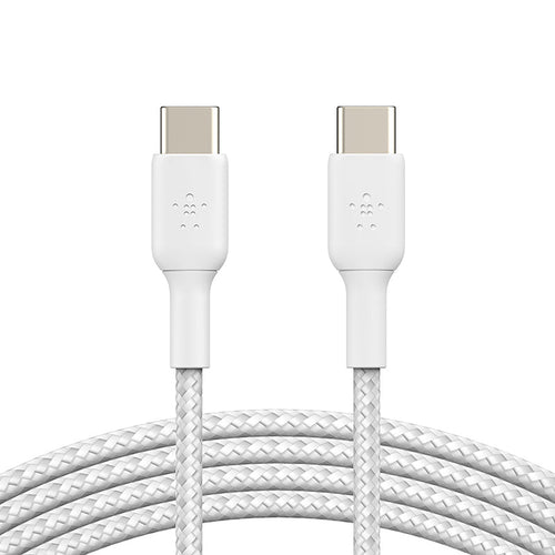 Belkin CAB004bt1MWH BoostCharge Braided USB-C to USB-C Cable (White, 1M)