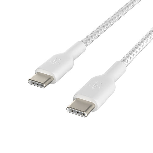 Belkin CAB004bt1MWH BoostCharge Braided USB-C to USB-C Cable (White, 1M)