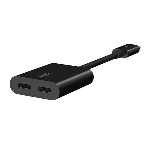 Belkin F7U081btBLK RockStar UB=SB-C Audio + Charge Adapter (Black)