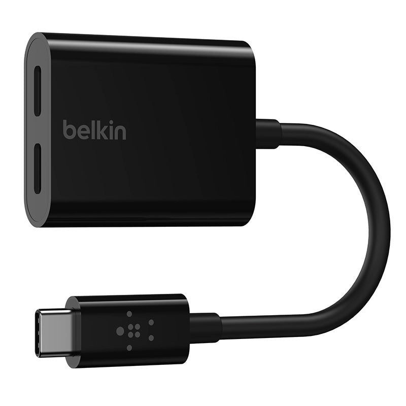Belkin F7U081btBLK RockStar UB=SB-C Audio + Charge Adapter (Black)