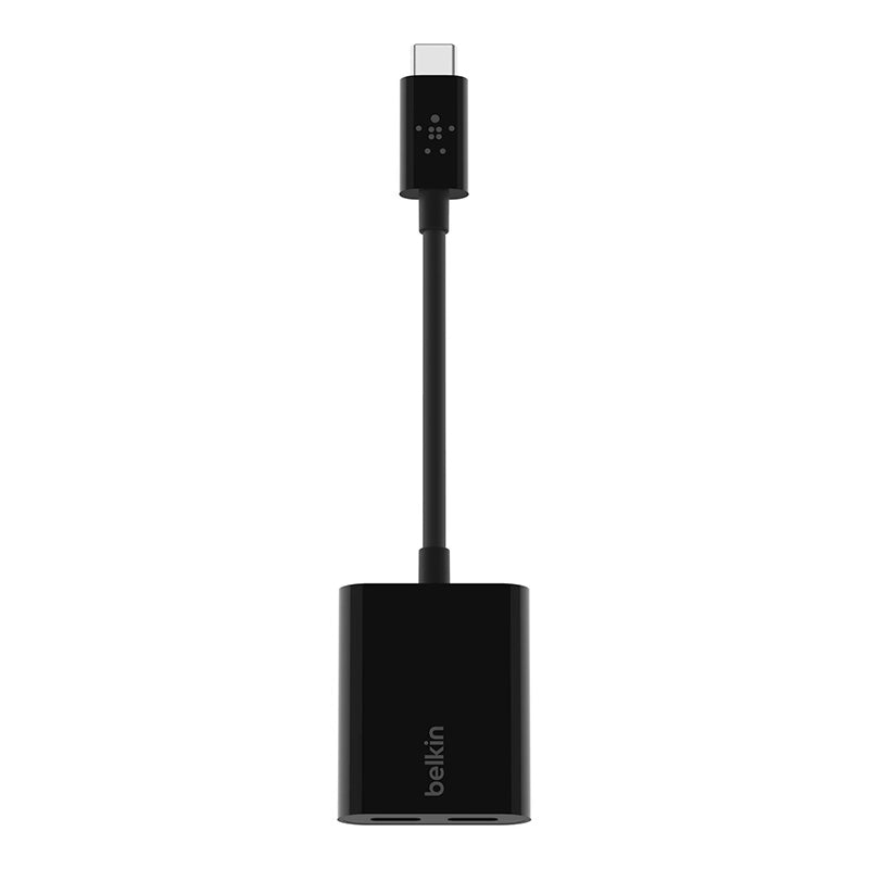 Belkin F7U081btBLK RockStar UB=SB-C Audio + Charge Adapter (Black)