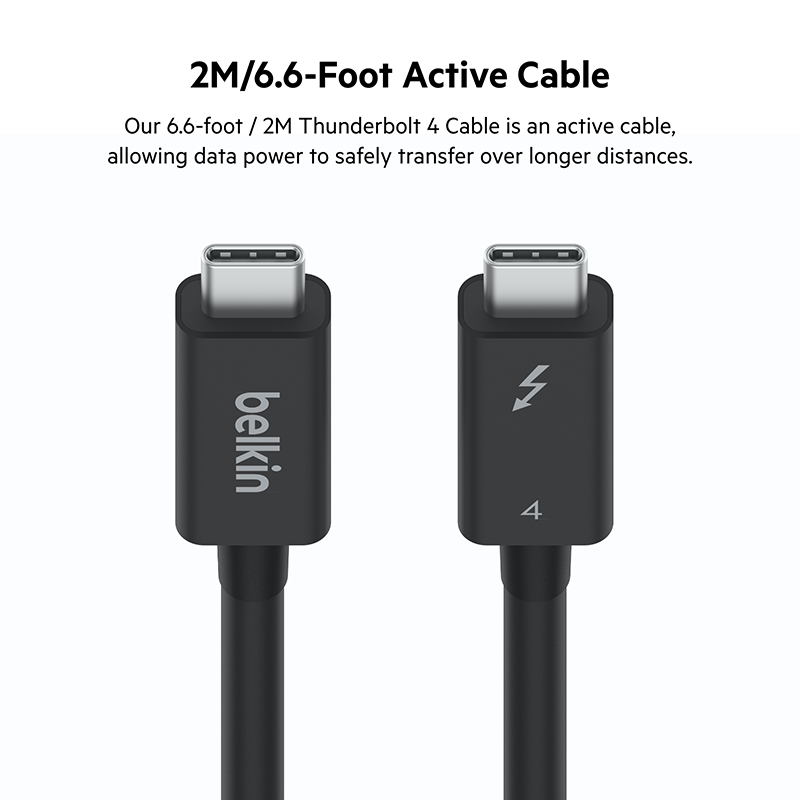 Belkin INZ003bt1MBK Connect Thunderbolt 4 Cable, 1M, Passive
