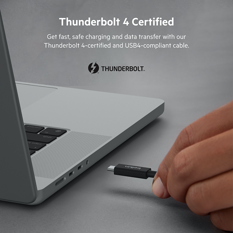 Belkin INZ003bt1MBK Connect Thunderbolt 4 Cable, 1M, Passive