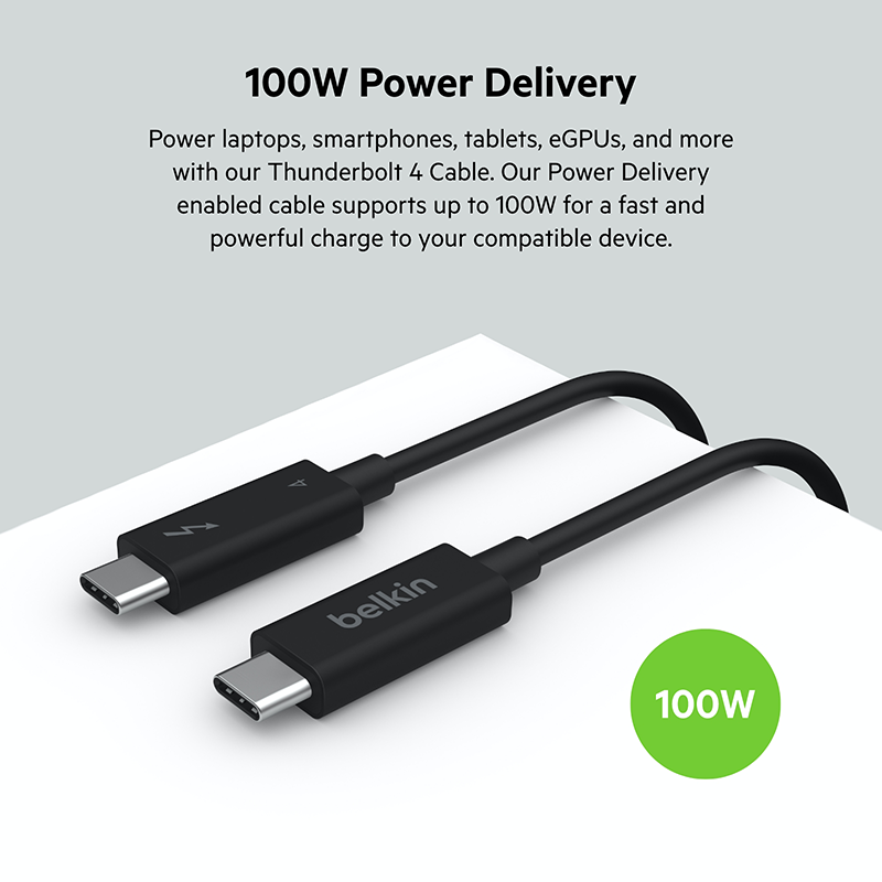 Belkin INZ003bt1MBK Connect Thunderbolt 4 Cable, 1M, Passive