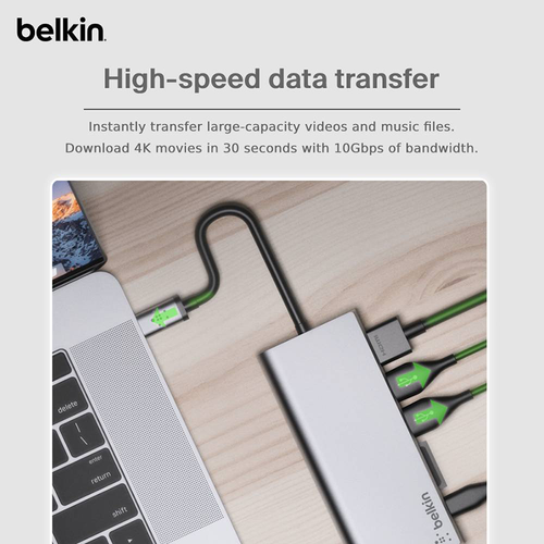 Belkin INC009btSGY Connect USB-C 7-in-1 Multiport Adapter