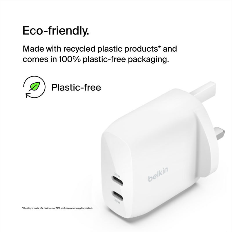 Belkin WCB010myWH BoostCharge Pro USB-C Wall Charger with PPS 60W