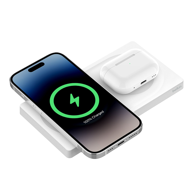 Belkin WIZ019btWH MagSafe 2-in-1 Wireless Charging Pad (White)