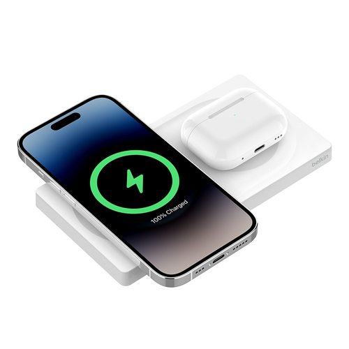 Belkin WIZ019btWH MagSafe 2-in-1 Wireless Charging Pad (White)