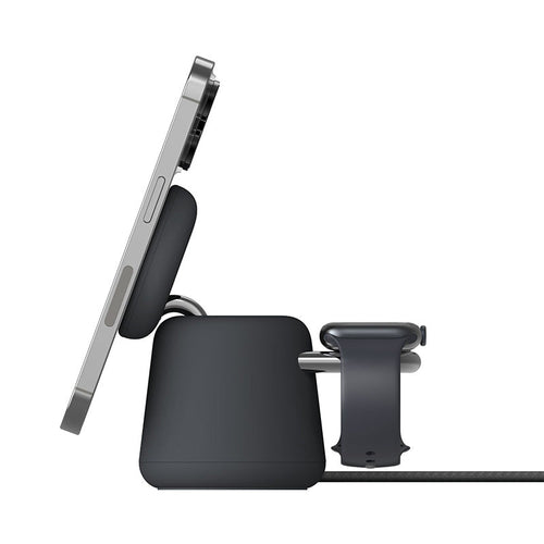 Belkin WIZ020btH36 BoostCharge Pro 2-in-1 Wireless Charging Dock with MagSafe 15W (Charcoal)