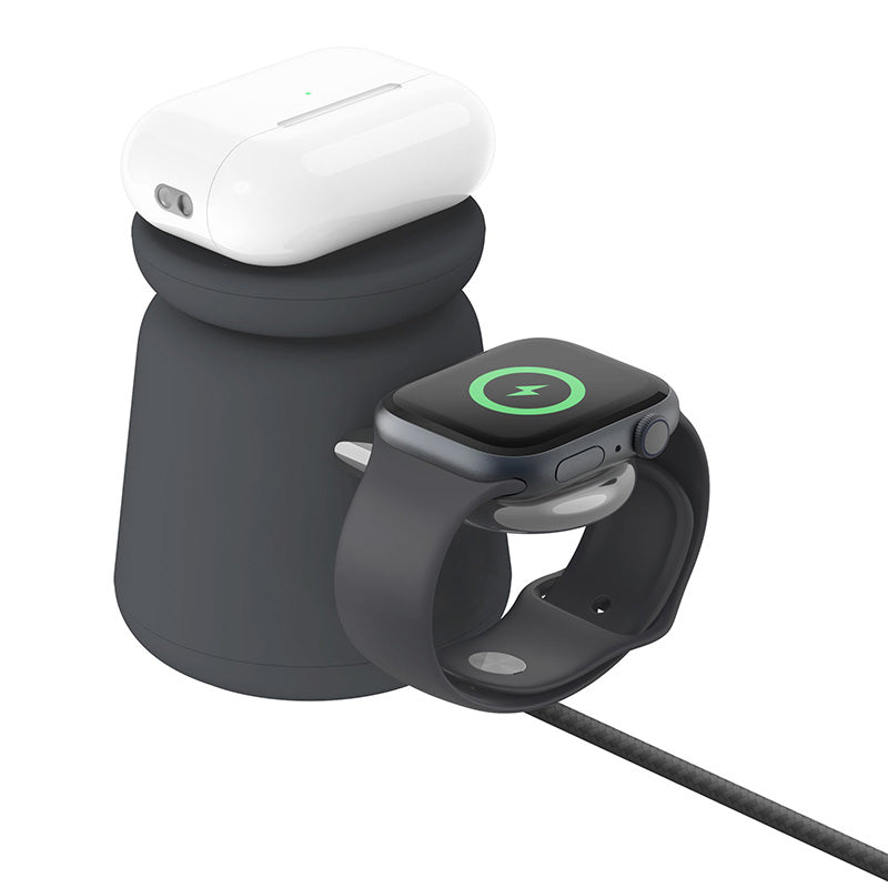Belkin WIZ020btH36 BoostCharge Pro 2-in-1 Wireless Charging Dock with MagSafe 15W (Charcoal)