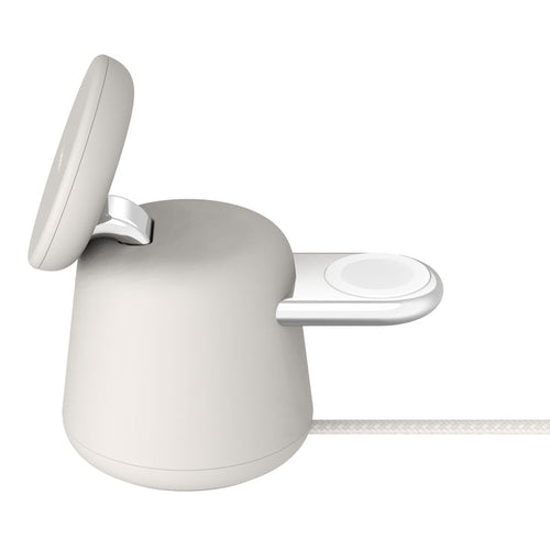 Belkin WIZ020btH37 BoostCharge Pro 2-in-1 Wireless Charging Dock with MagSafe 15W (Sand)
