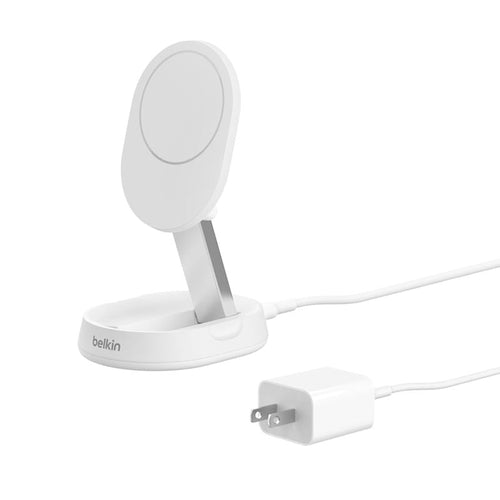 Belkin WIA008btWH Qi2 15W Wireless Charging Travel Stand (White)