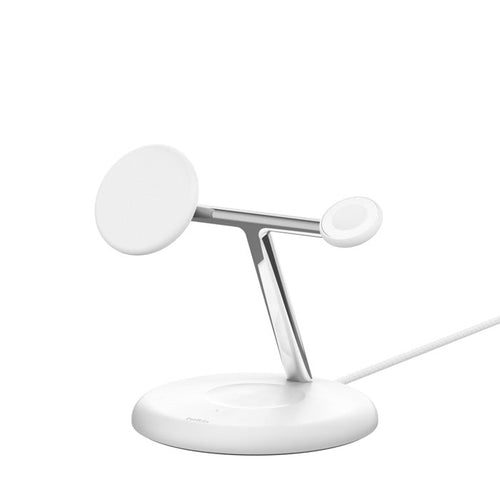 Belkin WIZ023myWH BoostCharge Pro 3-in-1 Magnetic Wireless Charging Stand with Qi2 15W (White)