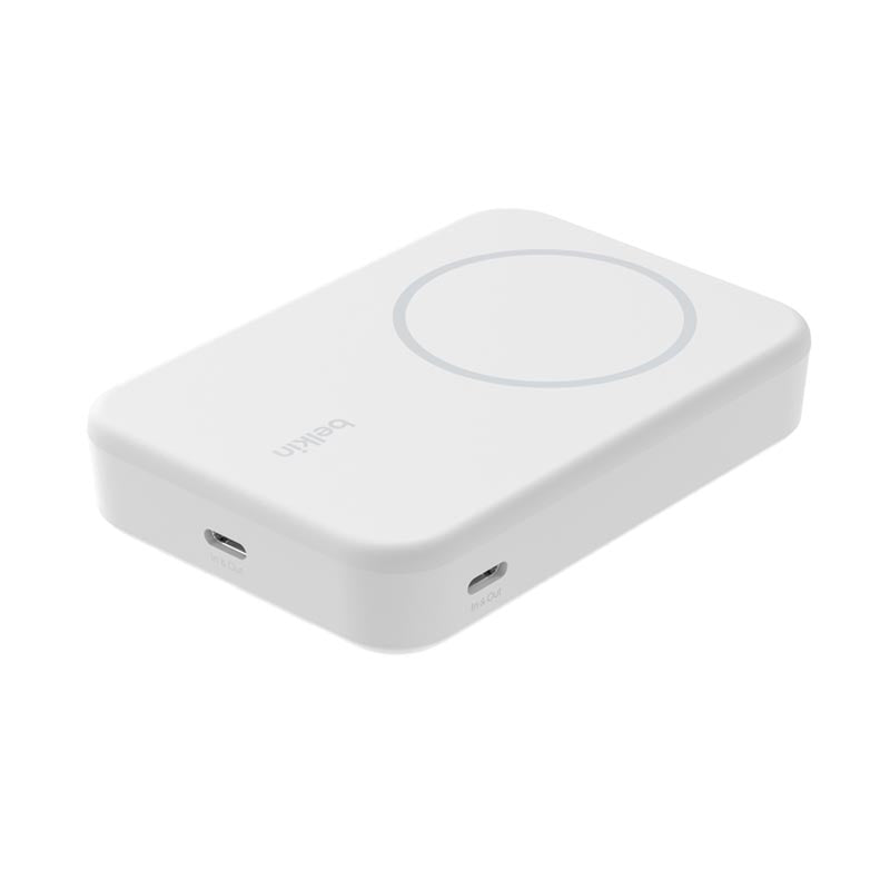 Belkin BPD008btWH BoostCharge Pro Magnetic Power Bank with Qi2 15W 10K (White)