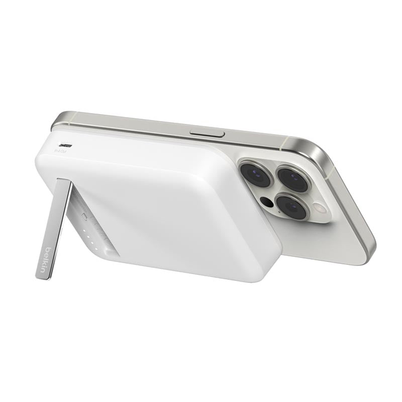Belkin BPD008btWH BoostCharge Pro Magnetic Power Bank with Qi2 15W 10K (White)