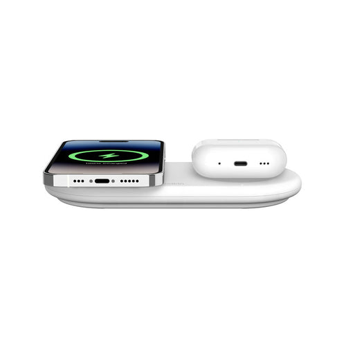 Belkin BoostCharge Pro 2-in-1 Magnetic Wireless Charging Pad with Qi2 15W (White)