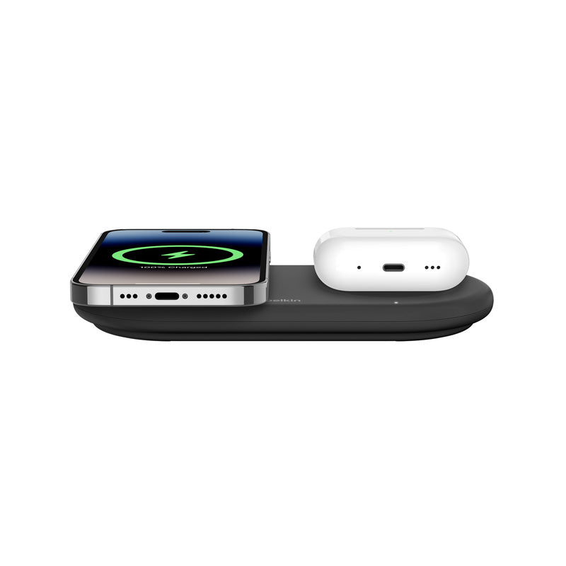 Belkin BoostCharge Pro 2-in-1 Magnetic Wireless Charging Pad with Qi2 15W (Black)
