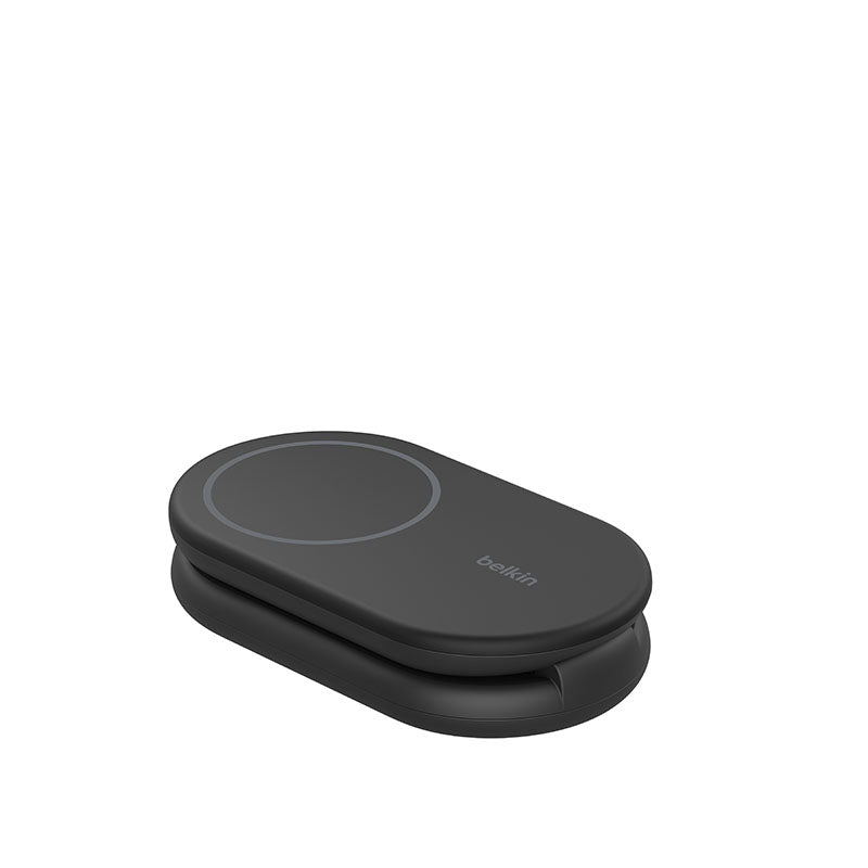 Belkin WIZ028qcBK BoostCharge 2-in-1 Magnetic Foldable Wireless Charger with Qi2 15W (Black)