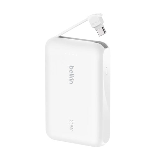 Belkin BPB021fqWH BoostCharge Power Bank 10K with Integrated Cable (White)